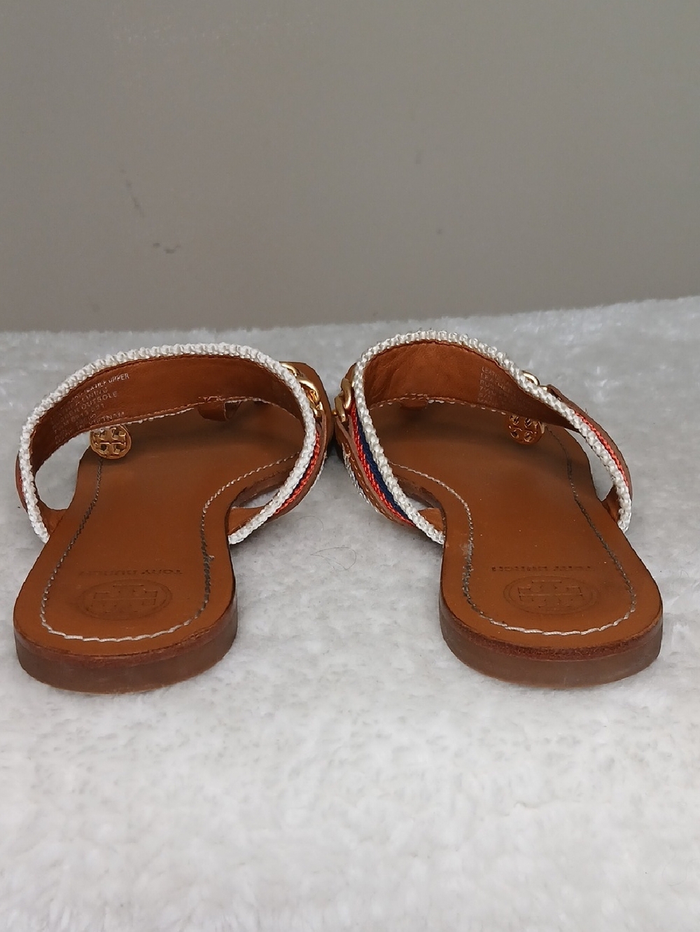 Tory Burch Mini Benton Chain Band Thong Sandals Size 7.5 - Picture 3 of 12